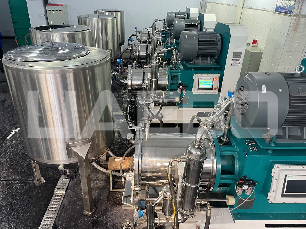 河南某陶瓷墨水廠100L砂磨機調試成功